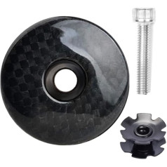 BUCKLOS Fahrrad-Headset-Oberkappe und Sternmutter, passend für 3,8 cm Gabelschaften, Kohlefaser-Oberkappe mit Aluminiumschraube (matt/glänzend)