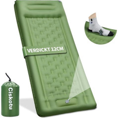 Ciskotu Self-Inflating Sleeping Mat, 12 cm Air Mattress Camping with Foot Pump, Outdoor Sleeping Mat, Camping Ultralight, Small Pack Size, Camping Sleeping Mat Mattress