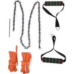 Handkettensäge mit Hoher Reichweite, 48 Zoll, Kompakte Tragbare Seilsäge für Outdoor-Camping, Jagd, Rucksackreisen