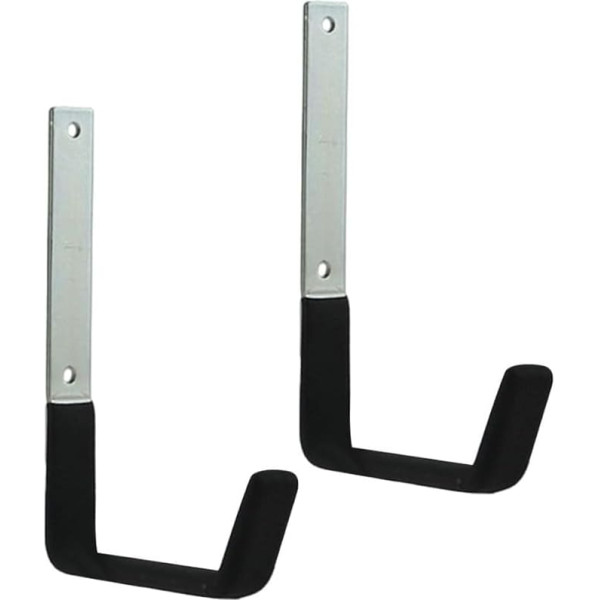 Non Slip Coated Iron Coat Hooks for Securely Display Skateboards and Ski Boards on Walls (12.5cm)
