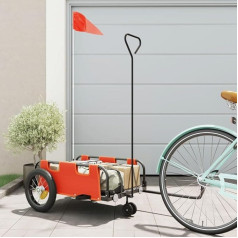 Bicycle Trailer Orange Oxford Fabric and Iron, ZEYUAN Bicycle Trailer, Load Trailer, Hand Cart, Bicycle Load Trailer, Cargo Bike - 94180