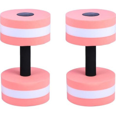 LIOOBO Dumbbells Aqua Dumbbells Aqua Dumbbell with Loop Handle for Water Fitness Aquagym Aqua Jogging Pack of 2 (Pink)