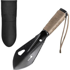 Camping Shovel Super Lightweight Small Serrated Shovel with Paracord Handle and Carry Bag for Metal Detection, Digging, Gardening, Plants, Outdoor Camping, Hiking