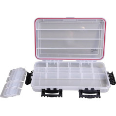 Waterproof Fishing Tackle Box, Transparent (3 to 15 Sections/Adjustable Dividers), Storage Box 