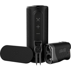 Blue Tees Golf - Player Pack - Series 3 Max Rangefinder, Magnetic Speaker and Magnetic Hub - The Golf Pack to Increase Your Round - Black