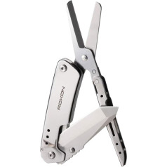 ROXON Pocket Knife and Scissors 2 in 1 EDC Multi Tool with Belt Clip, Perfect for Housework, Hunting, Survival, Fishing, Hiking, Camping