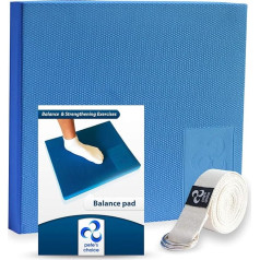 XL/L Foam Balance Pad - Stretch Strap and eBook Includes | Extra Large Balance Cushion for Physiotherapeutic Rehabilitation of the Ankle Joints, Lower Back/Knee Pain | XL Balance Board for More