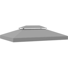 Gazebo Vordach Ersatz Ersatzdach Metall Gartenpartyzelt Gartenzelt Polyester 3x4 m hellgrau FüR VordäCher, Garten, Terrasse, Hof, Zelt