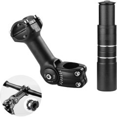 groword Fahrradvorbauerhöhung, verstellbarer MTB-Vorbau, 28,6 mm, Fahrradgabel, Aluminium, verstellbar, 150 mm, Fahrradvorbau 31,8 mm, verstellbar 120 Grad, 120 mm, geeignet für Mountainbike, Rennrad,