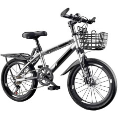 Boys Girls For Children Aged 8-16 Years Mountain Bikes, 7 Speed Bike Height Adjustable Max Load 100 kg Comes With A Basket And Several Colours To Choose From Children's Bicycle (G.18 Inches)