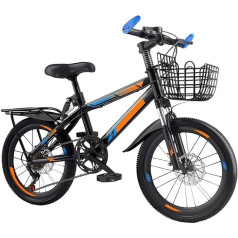 Boys Girls For Children Aged 8-16 Years Mountain Bikes, 7 Speed Bike Height Adjustable Max Load 100 kg Comes With A Basket And Several Colours To Choose From Children's Bicycle (BKB, 18 Inches)