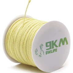 9KM DWLIFE Braided Kevlar Line 500lb 2mm 30m High Tensile Strength Abrasion Flame Retardant Kite Line Fishing Line Model Rocket Shock Hammock Tarp Ridgeline Tactical