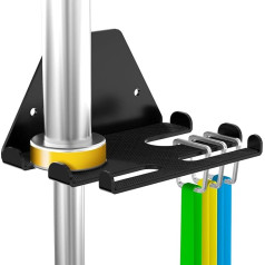 RCHYFEED Olympic Barbell Rack Accessories for Home Vertical Wall Mount for Barbell Bars Hanging 2 Bars Resistance Bands Chains Jump Ropes Holds Under 33mm