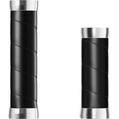 Hiplok Type: Plain Slender Leather Grips (100+130mm) - Black - New22 Guidoline, Standard