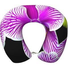 jingong Reisekissen mit Orchideen-Blumendruck, ultimativer Komfort, Nackenschmerzlinderung, Memory-Schaum, Reisen