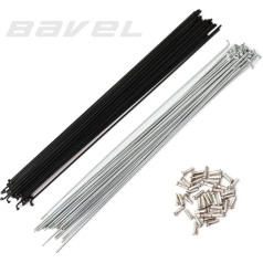 36pcs Steel Spokes Mountain Bike MTB 221mm-233mm with Nipples (Silver, 221)