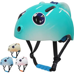 OUWANCH Fahrradhelm Kinder zu Radsport Niedliche Cartoon 3D Gestaltet Kinderhelm für Fahrrad Skateboard Rollschuh für Jungen und Mädchen Verstellbare Größe Kinderhelm 2-8 Jahre 48-54CM (Hellblau)