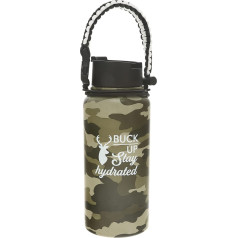 Pavilion - Stay Hydrated 900ml Stainless Steel Water Bottle, Reusable Leakproof BPA Free Bottle for Sports, Sweatproof Sports Design, Hunting Gifts, Camouflage Bottle, 1 Piece, Green