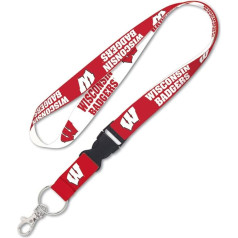 Wisconsin Badgers Official NCAA 20 Lanyard by Wincraft, Wisconsin Red Roof Holder