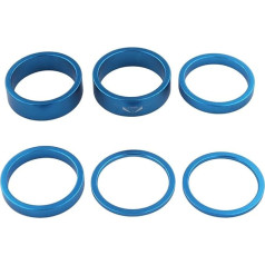 MAYANGYANG Spacer Fahrrad 6 Stücke Fahrrad Headset Vorbau Spacer 2/5/10mm Fahrrad Headset Spacer Fahrrad Unterlegscheibe Abstand Pad Aluminium Legierung for MTB Berg Bicyle Fahrrad Spacer(Blue)
