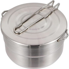 Yooghuge Steel Cooking Pots for Outdoor Use Food Container with Folding Handle for Campfire and Picnics Camping Travel Cookware