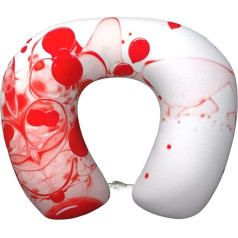 Zhuanyun Reisekissen mit roten Punkten, klassisch, bequem, Memory-Schaum, Reisekissen, Kopfstütze, weiches Kissen