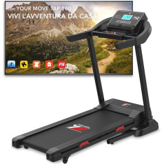 YM Treadmill for Home Foldable Electric 16 km/h, Automatic Tilt, 2 HP (3.5 HP Tip) Bluetooth Cinema Map and Zwift App, Heart Rate Monitor, Audio + Speaker, Tablet Support, Wheels