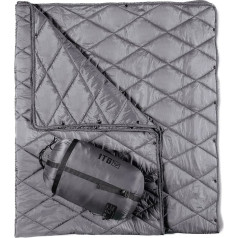 1TG Tactical Camping Blanket - Puffy Packable Ultra Warm and Lightweight Snap Backpacking Quilt for Cold Weather Sleeping Outdoor Travel and Indoor Grey