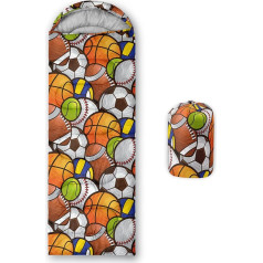 QOOMO Sports Printed Camping Sleeping Bags 3 Seasons Warm and Cool Weather Lightweight Waterproof Sleeping Bags for Adults Kids Travel and Outdoor Camping Gear 31 x 90 Inch