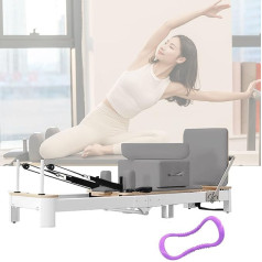 LQQHFSW Pilates Reformer Machine, Multifunctional for Home, Pilates Reformer, Foldable Yoga Equipment, Training Equipment for Fitness Enthusiasts and Beginners
