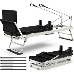 RVIFY Pilates Reformer Pilates Reformer Machine mit Zwei Widerstandsfedern und Kabeln, Faltbare Pilates -Maschinenausrüstung Fitnessmatte