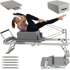 GRDSGRD Foldable Pilates Reformer Machine for Home Gym, Pilates Workout Equipment with High Strength Alloy Springs for Beginners, Cardio Fitness High Strength Rebounder