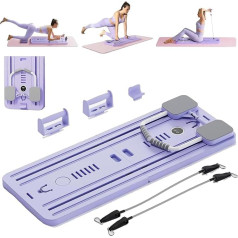 HHGDS Pilates Reformer Set, Foldable Pilates Reformer Board, Automatic Rebound Ab Roller Board, Abdominal Board Training Device for Home Training, Sculpt a Slim, Purple