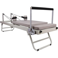 Vesidoloy Faltbare Pilates-Ausrüstung, Faltbarer Pilates-Reformer - Pilates Reformer Core-Bett - Indoor-Kerntrainingsgerät mit Einer Kapazität von 300 Pfund für den Arbeitsplatz, auf Reisen, zu Hause