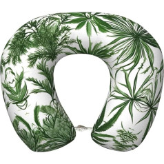 Flourishing Herbs and Herbaceous Plants Travel Pillow Airplane Premium Memory Foam Comfortable Support Neck Pillow Gift Rest