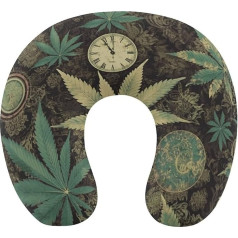 Reisekissen Nackenstütze, Memory-Schaum, U-förmiges Kissen, weich, bequem, Reise-Nackenkissen, ein Zug in der Zeit, Unkraut, Marihuana, Schlafkissen, Reisezubehör für Flugzeug, Auto, Büro