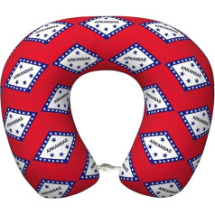 JIUTY Arkansas Reisekissen mit Staatsflagge, Geschenk, beste Memory-Schaum-Nackenkissen, Kopfstütze, weiches Kissen zum Schlafen