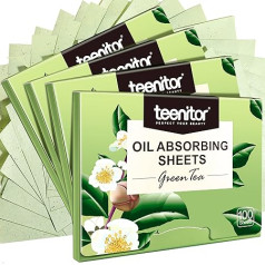 Teenitor 400pcs Face Oil Blotter Sheets Blotting Paper for Oily Skin Green Tea Oil Absorbent Sheets Makeup Blotting Paper Face Wipes Large 10x7cm