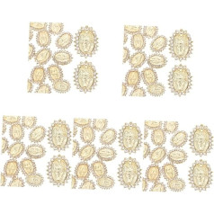 Healeved 5 Sätze Schmuck Mit Nageldiamanten Nagelfolie Nagelkunst-anhänger Nagelstecker Aus Metall Aufkleber Nageldekorationen Für Nagelkunst Manikürezubehör Legierung Golden 20 Stück * 5