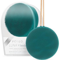 FOREO LUNA 4 Body Brush | Exfoliating Body Scrubber | Improves Absorption of Lotion Activities | Premium Lymphatic Drainage Skin Care Tool | 100% Waterproof | USB Rechargeable Evergreen