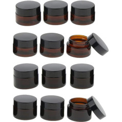 CUTICATE Brown Glass Cream Jars 15 ml / 20 ml Pack of 12