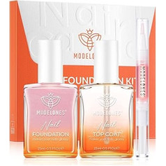 Modelones Nail Care, 8-in-1 Nail Care Products with Top Coat Cuticle Oil, Professional Nail Building Serum Nail Care for Aail Hardener Brittle Nails, Nail Brightener, Nail Oil Repair & Protect 15 ml
