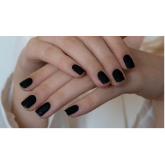 AiN Katy Nail Foil - Matte Black - Nail Wraps - 40 Ultra Thin Self-Adhesive - French Nails - Fingernail Foils Self-Adhesive - Nail Stickers Self-Adhesive - Nails for Sticking