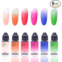 FAVAI 6 Colours Airbrush Gel Nail Polish Set - Sugar Collection (#S) 6 x 15ml