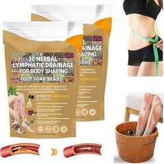 30 Herbal Detox Foot Bath Beads, Professional Body Detox Foot Soak Beads, Herb Detox Foot Soak Beads, Detox and Shaping Cleaning of the Foot, Detoxing Herbs Foot Soak Beads (B, 2 Pack)