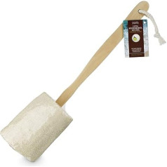 Sustainable vegan body brush: bath brush made of plant fibres (loofah). Removable body brush, back brush with long handle and dry brush. Back scrubber, natural sponge, anti-cellulite