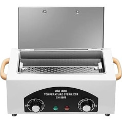 300 W High Temperature Steriliser Stainless Steel Hot Air Steriliser Steriliser up to 220 °C Steriliser Dry Heat Steriliser for Nails, Foot Care