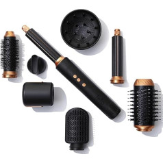 Leto 7 in 1 Hair Dryer, Hair Dryer, Hot Air Brush, Hair Dryer Brush, Round Brush Hairdryer, Curling Iron, Self-Cleaning, 1400 Watt BLDC Motor, Ion Hair Dryer, Styling Brush, Airstyler, Wave Iron