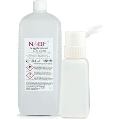 NAILS FACTORY N&BF Nail Cleaner Set 1000 ml + Dispenser Pump Bottle 70% Isopropanol Alcohol Isopropyl Alcohol - for Gel Nails - Nail Cleaner - Cosmetic Pure in Studio Quality for Cleaning and