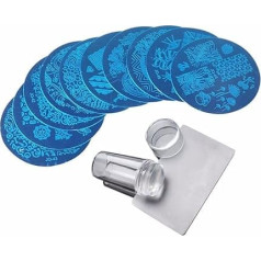 Nagelkunst Stempel Kit Maniküre Stamperplatte Werkzeug Nagel transparente Druckvorlagen